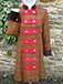 J 74 double breasted coat dress with military style tabs and turn back cuffs Rusty brown tweed with dark, light red and brown overcheck.JPG